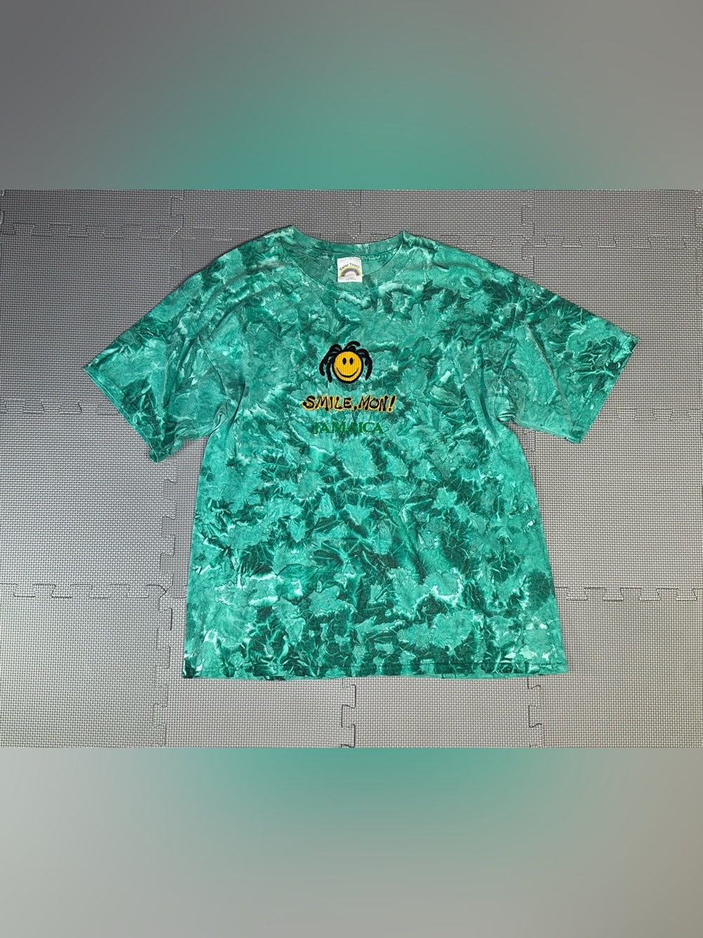 Vtg Color Touch 90’s Tie Dye Jamaica Smile Mon T-Shirt Adult XL Embroidered